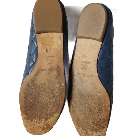 Maximo Luciano Blue Quilted Flats US 7B Patent Lea - Picture 5 of 5